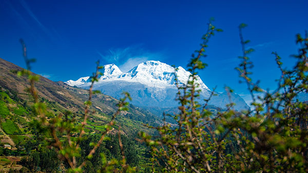 View of the Huascaran peak Road to Punta Olimpica Green Tours Peru